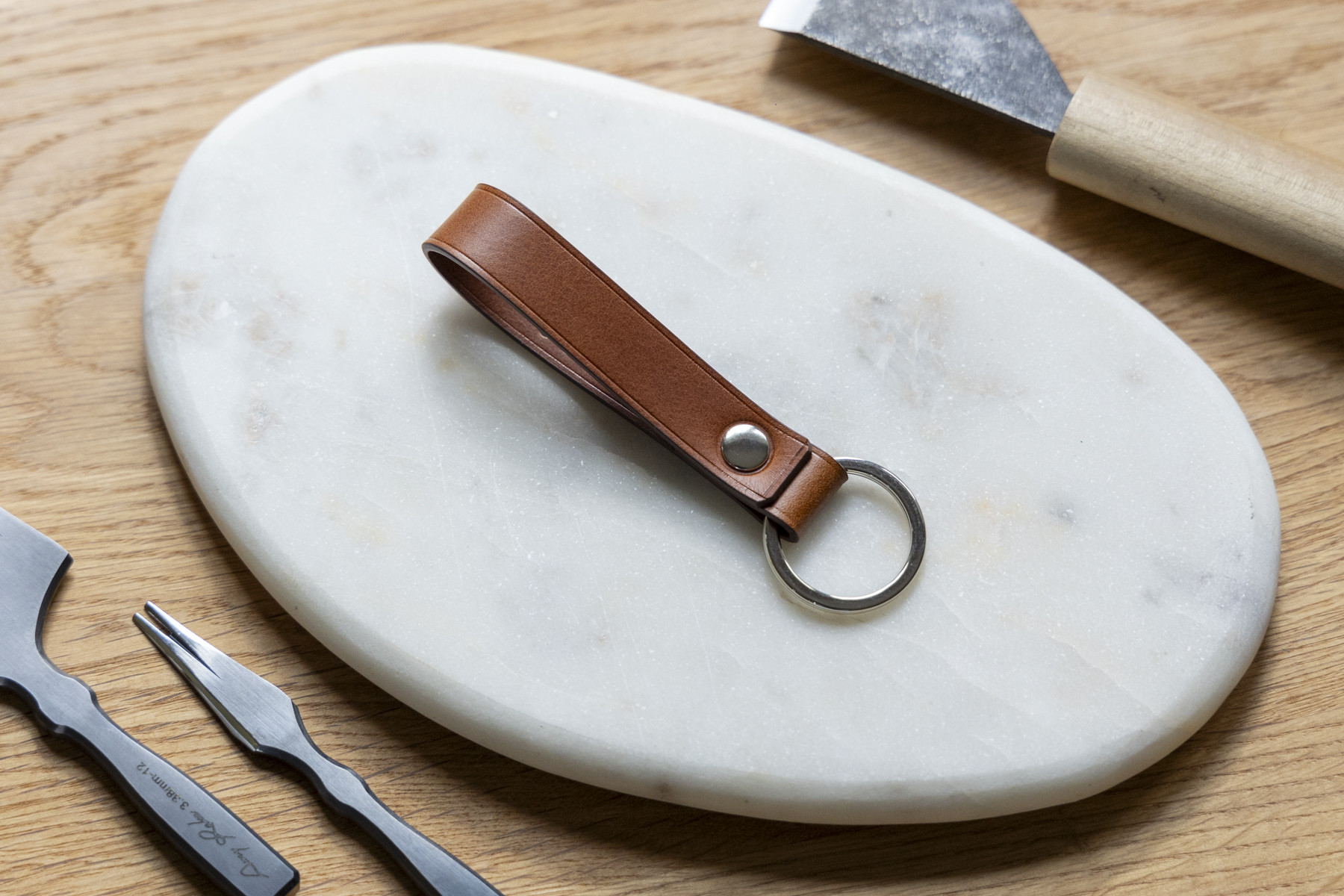 Simple Keychain - Light Brown